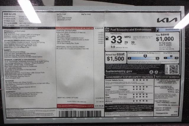 2026 Kia K4 LXS