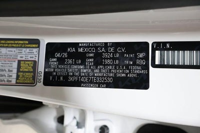 2026 Kia K4 LX