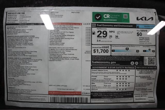 2026 Kia K5 GT-Line