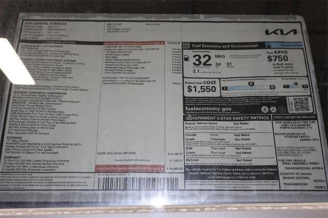 2026 Kia Carnival Hybrid EX