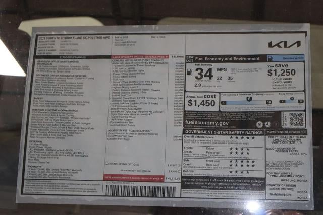 2026 Kia Sorento Hybrid X-Line SX Prestige