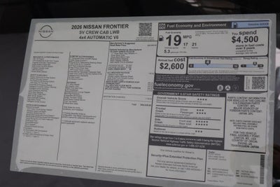 2026 Nissan Frontier SV
