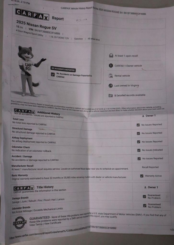 2025 Nissan Rogue SV