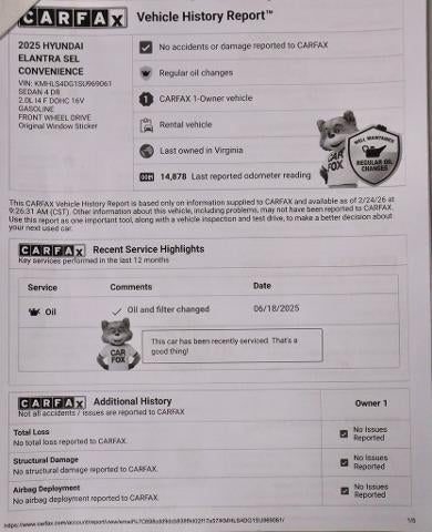 2025 Hyundai ELANTRA SEL Convenience
